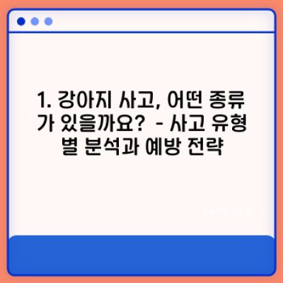 강아지사고예방 요약정보 우선 확인: 안전한 반려생활을 위한 완벽 가이드