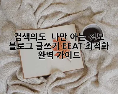 검색의도 & 나만 아는 정보:  블로그 글쓰기 EEAT 최적화 완벽 가이드