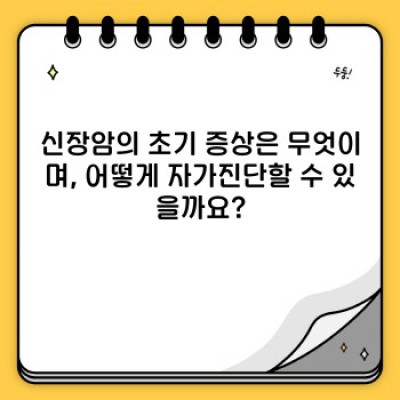 신장암 완전정복: 증상, 진단, 치료, 생존율까지 완벽 가이드