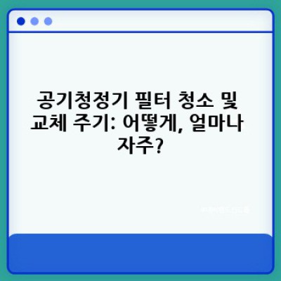 공기청정기 관리 청소: 충청남도 당진시 대호지면 출포리에서 완벽한 공기 청정을 위한 실질적 가이드