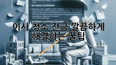 이사 청소 잔금, 깔끔하게 해결하는 꿀팁🍯