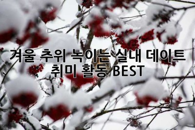 겨울 추위 녹이는 실내 데이트 & 취미 활동 BEST