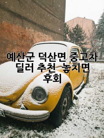 예산군 덕산면 중고차 딜러 추천! 🚗💨 놓치면 후회!