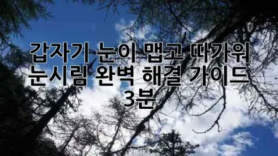 🥺 갑자기 눈이 맵고 따가워? 눈시림 완벽 해결 가이드 (3분)