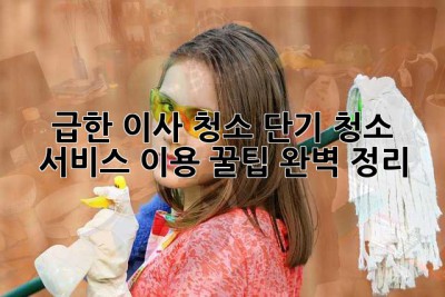 급한 이사 청소? 단기 청소 서비스 이용 꿀팁 완벽 정리!