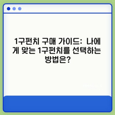 1구펀치: 압도적인 파워, 놀라운 효율!  가정용 펀치기 최고의 선택
