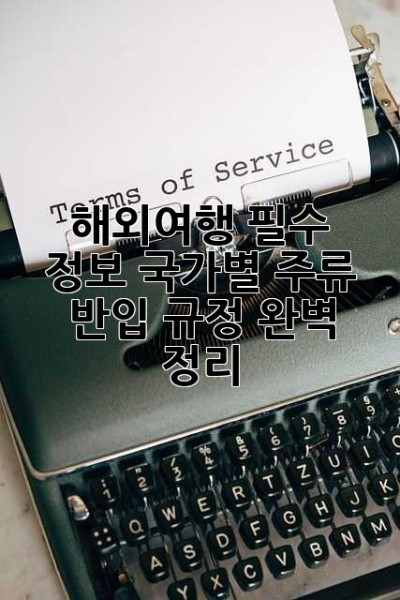 해외여행 필수 정보: 국가별 주류 반입 규정 완벽 정리!