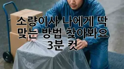 📦 소량이사? 나에게 딱 맞는 방법 찾아봐요! (3분 컷!)